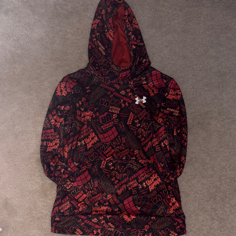 Under Armour Black and Red Patterned Hoodie